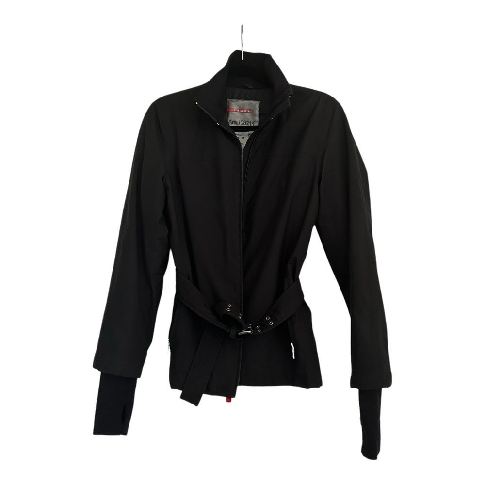 Prada sport black goretex belted jacket